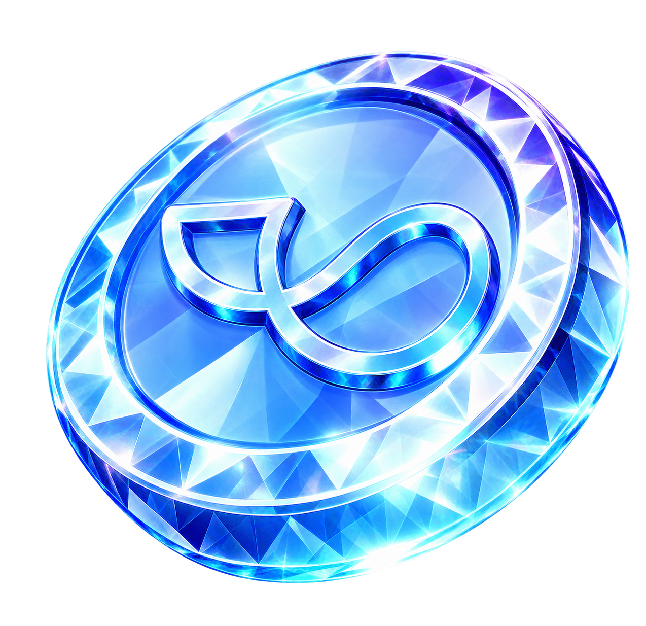 Diamond VIP coin with embossed Whalesoft logo