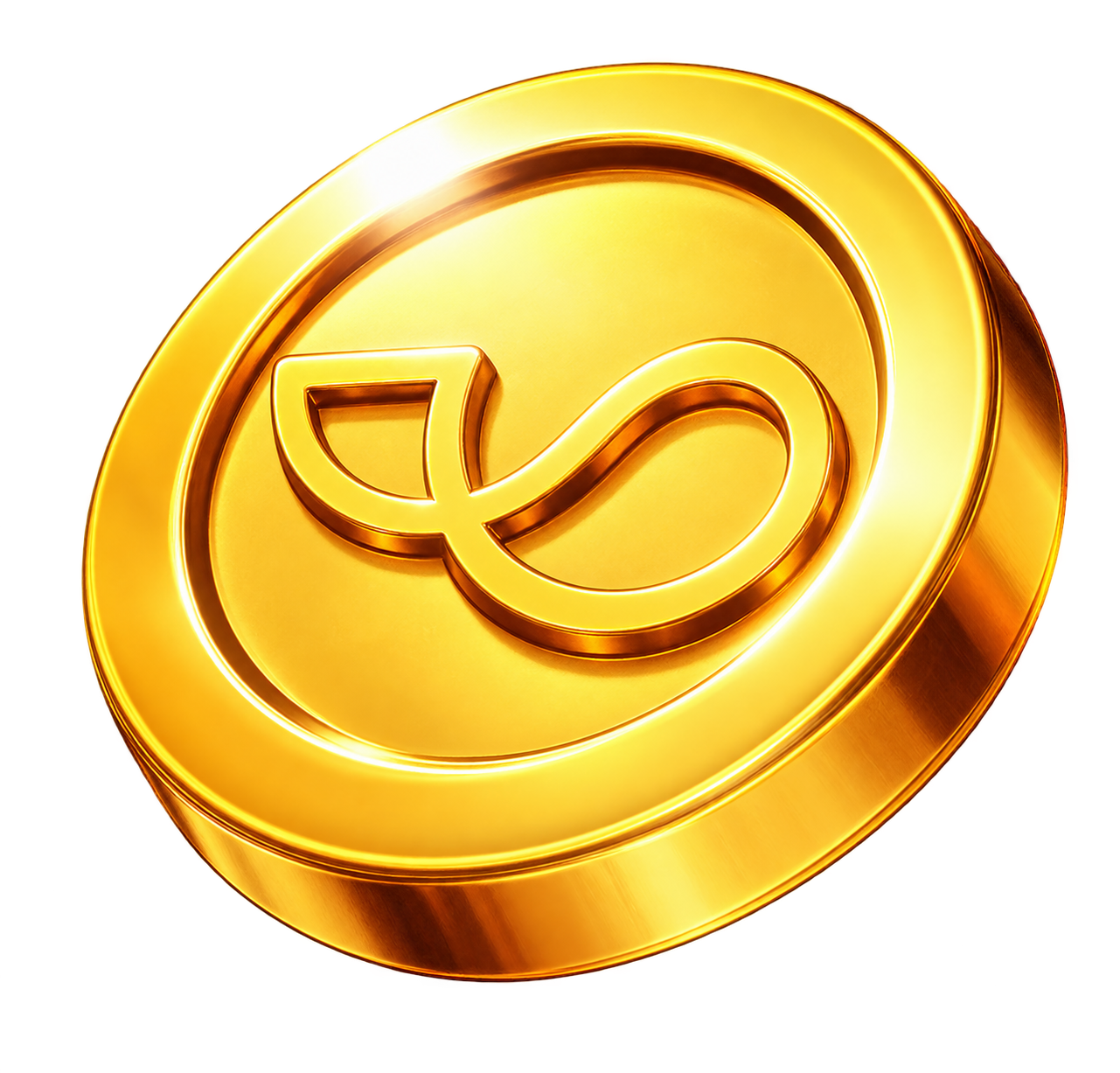 Gold VIP coin with embossed Whalesoft logo