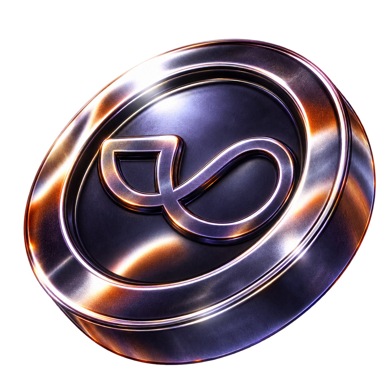 Obsidian VIP coin with embossed Whalesoft logo